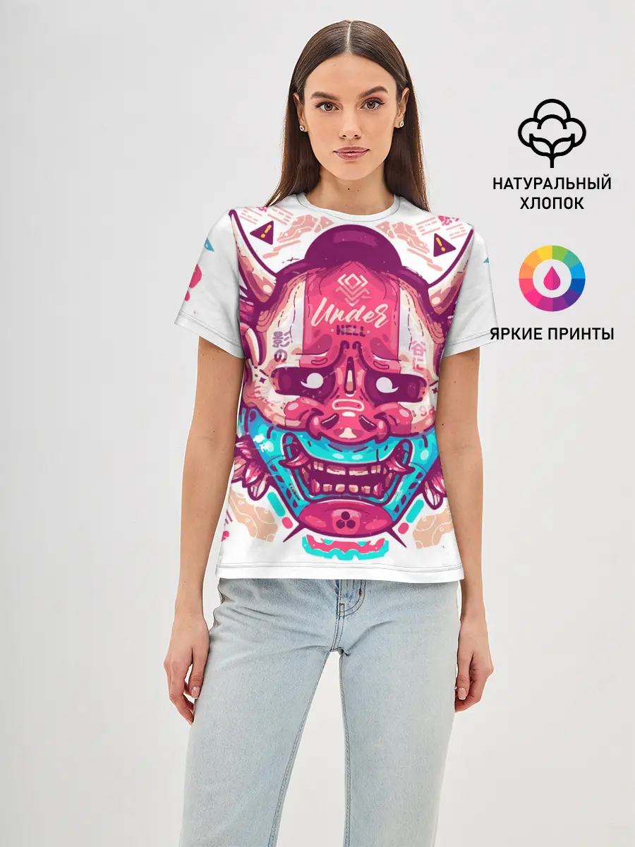 Женская базовая футболка / Маска Ханья светлая