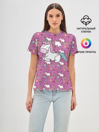 Женская базовая футболка / Единорог