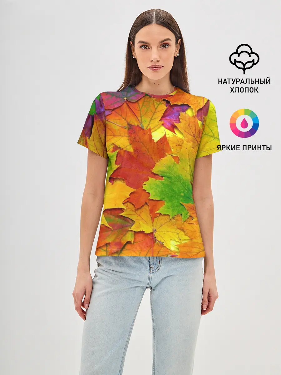 Женская базовая футболка / Осенние листья