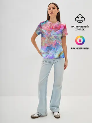 Женская базовая футболка / Радужное небо