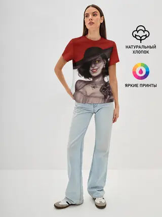 Женская базовая футболка / Леди Димитреску из Резидента