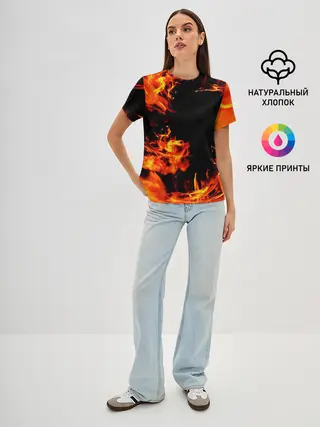 Женская базовая футболка / ОГОНЬ | FIRE
