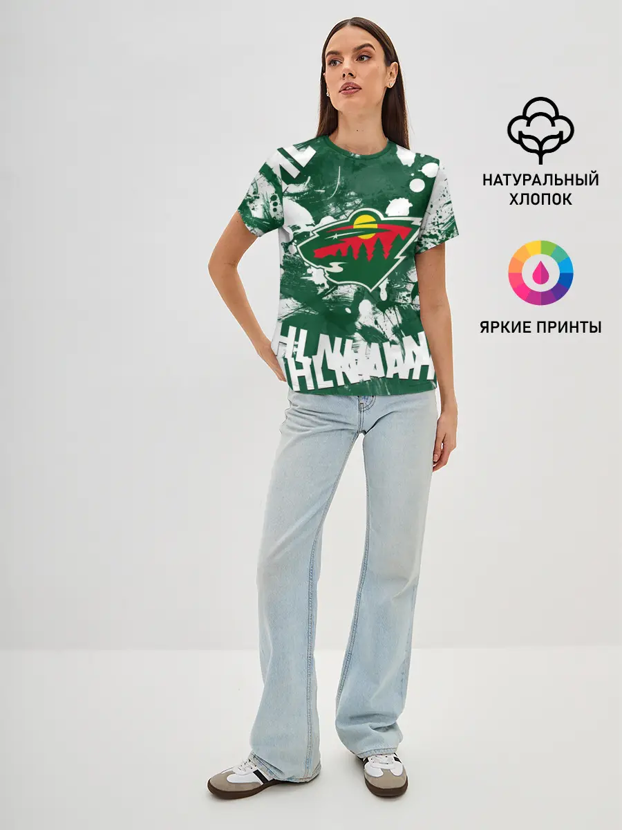 Женская базовая футболка / Minnesota Wild, Миннесота Уайлд