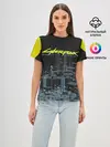 Женская базовая футболка / Город CYBERPUNK 2077
