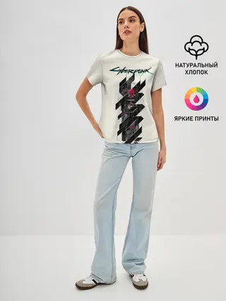 Женская базовая футболка / Cyberpunk 2077