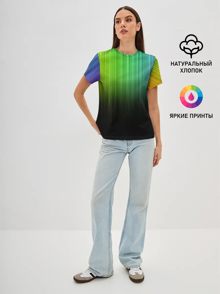 Женская базовая футболка / Неоновый Свет
