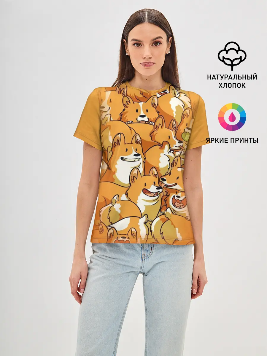Женская базовая футболка / Корги
