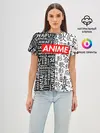 Женская базовая футболка / Anime black&white