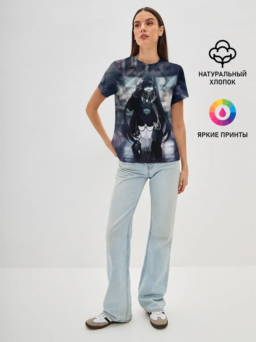 Женская базовая футболка / Anime Cyber