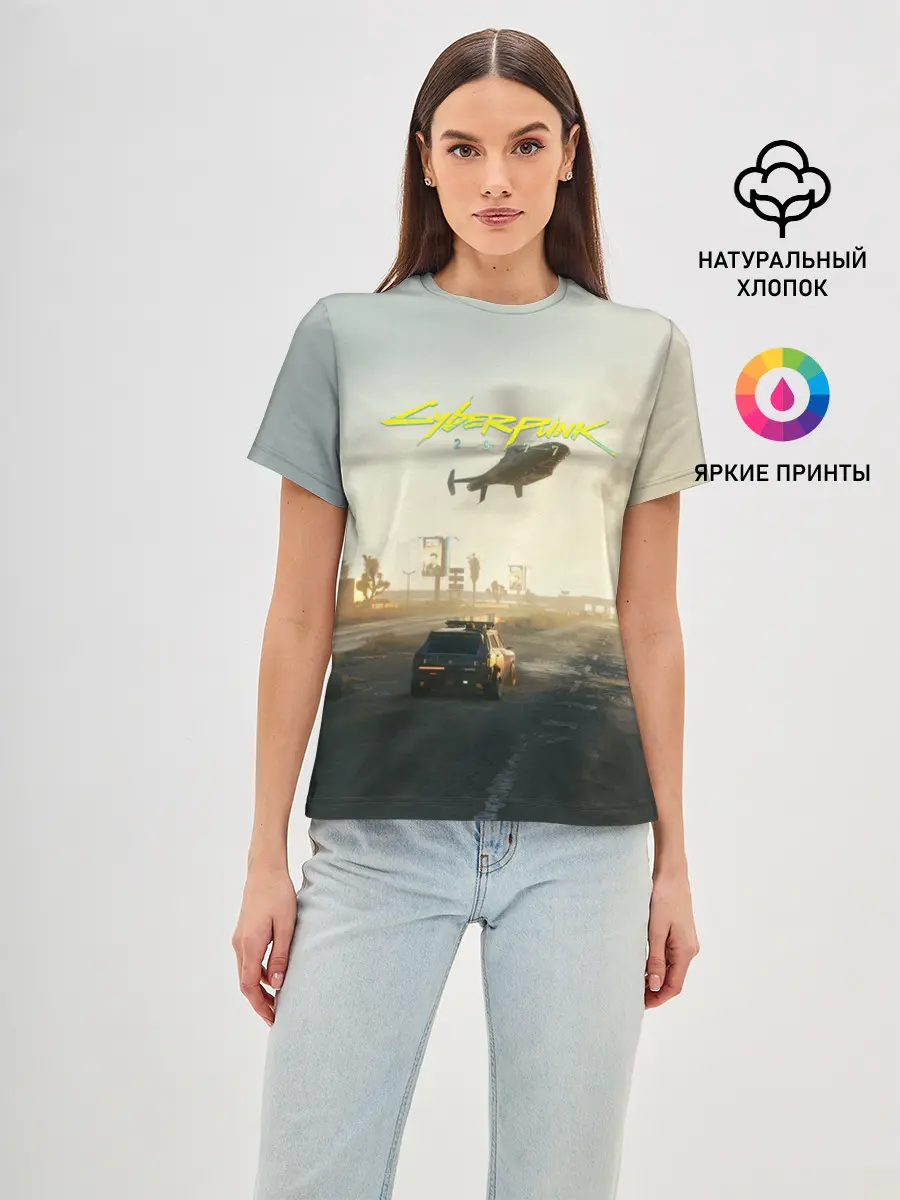 Женская базовая футболка / CYBERPUNK 2077 | КИБЕРПАНК