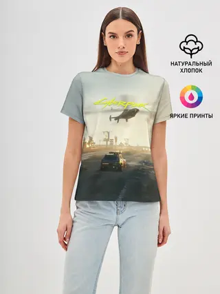 Женская базовая футболка / CYBERPUNK 2077 | КИБЕРПАНК