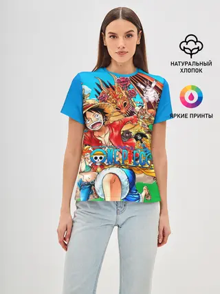 Женская базовая футболка / куча мала One Piece