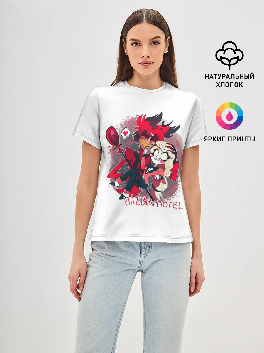Женская базовая футболка / Hazbin Hotel