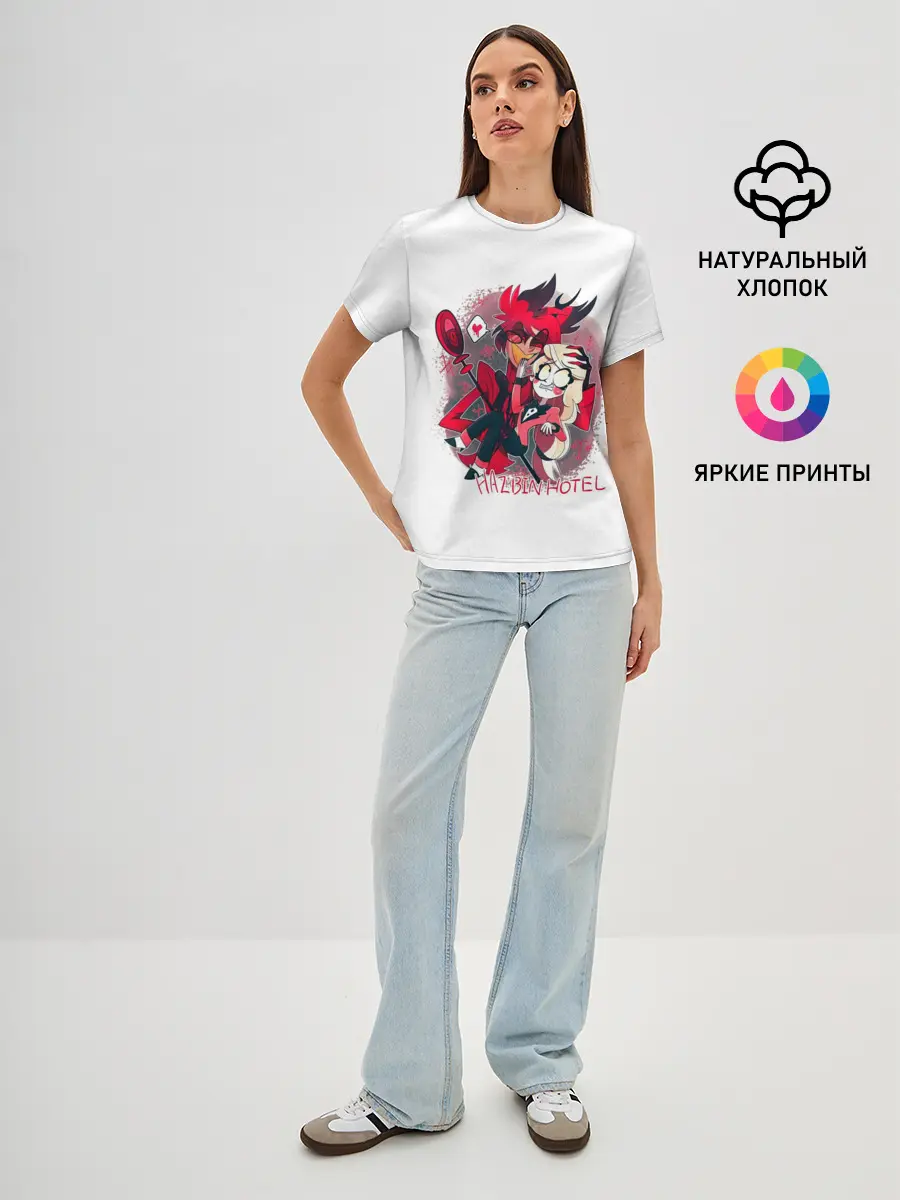 Женская базовая футболка / Hazbin Hotel