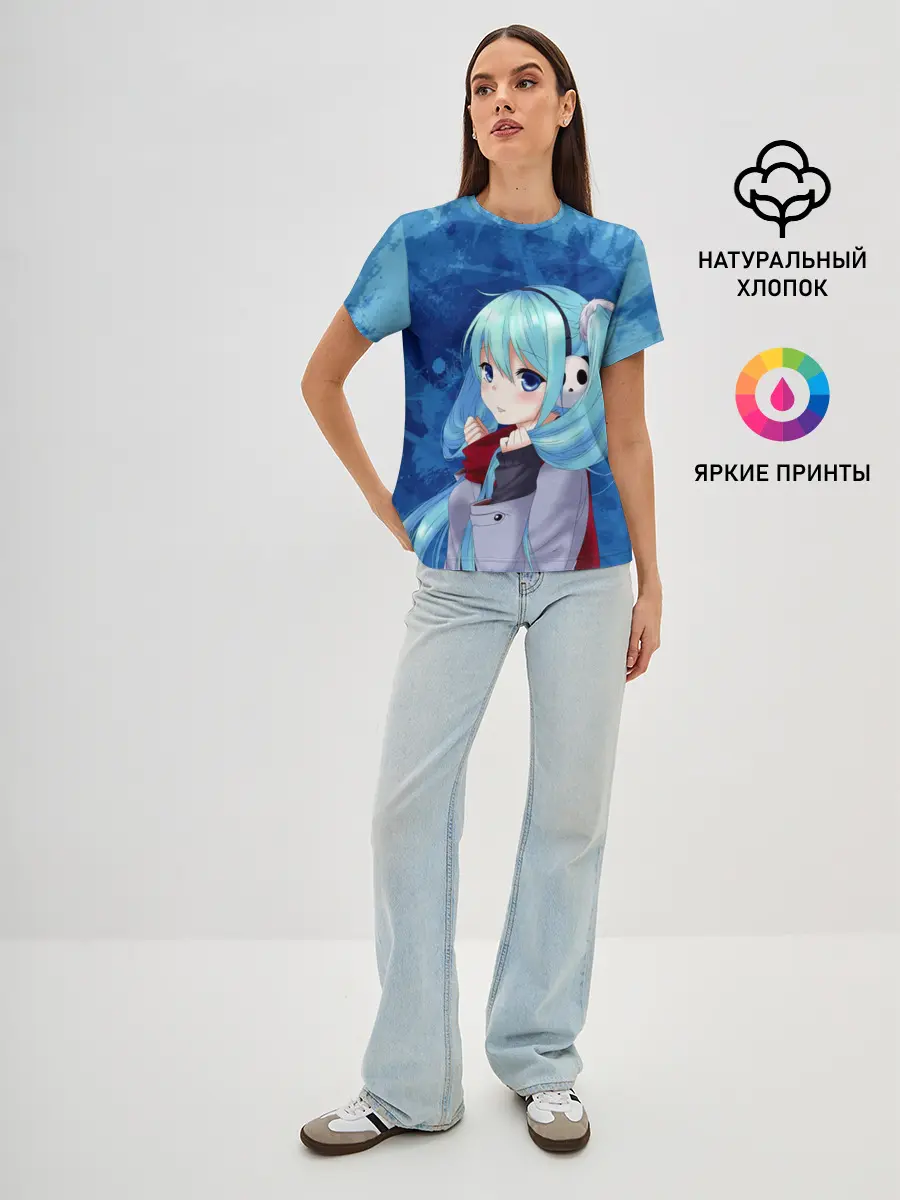 Женская базовая футболка / Мику Хацунэ