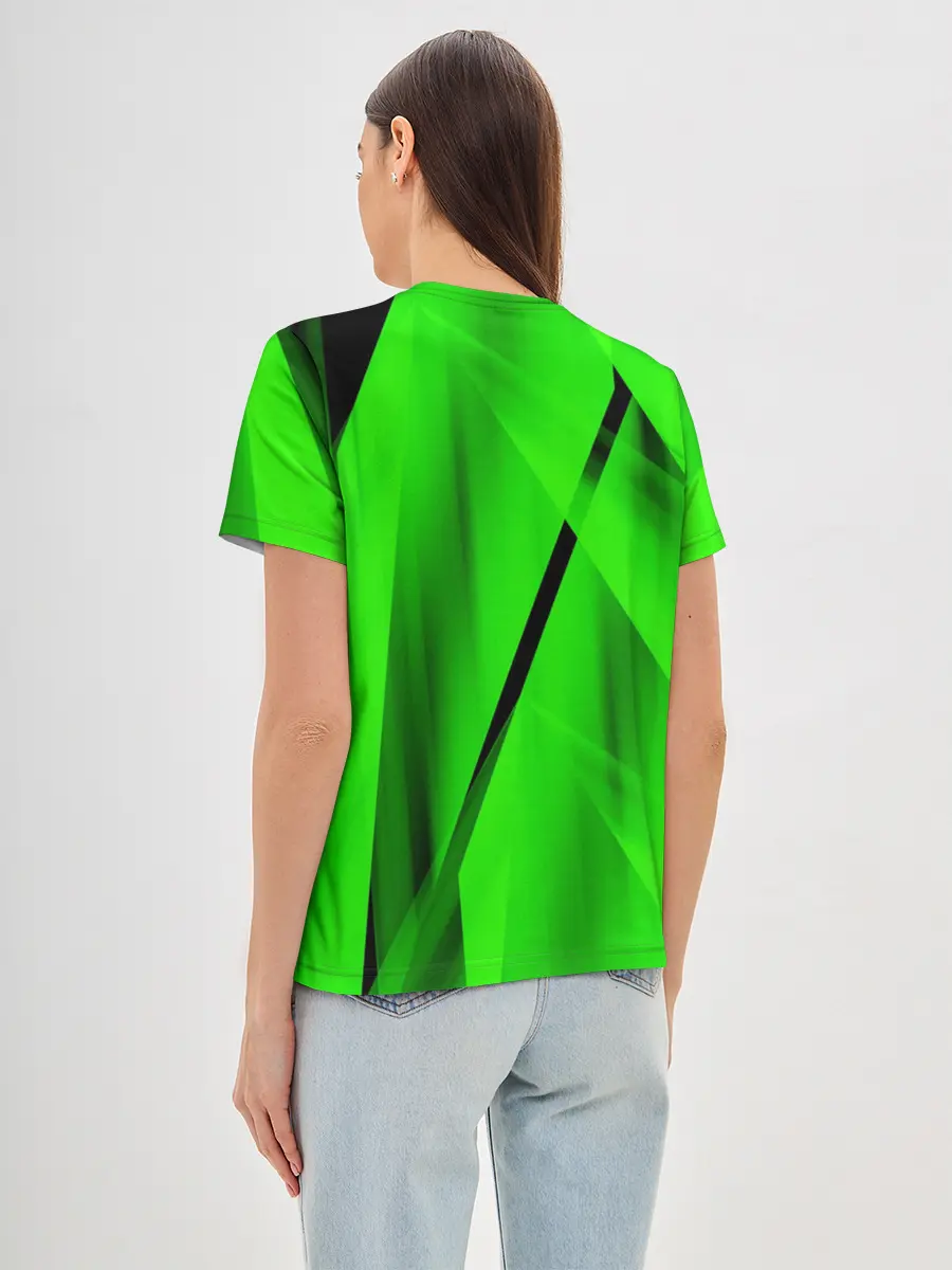 Женская базовая футболка / Зеленый неон