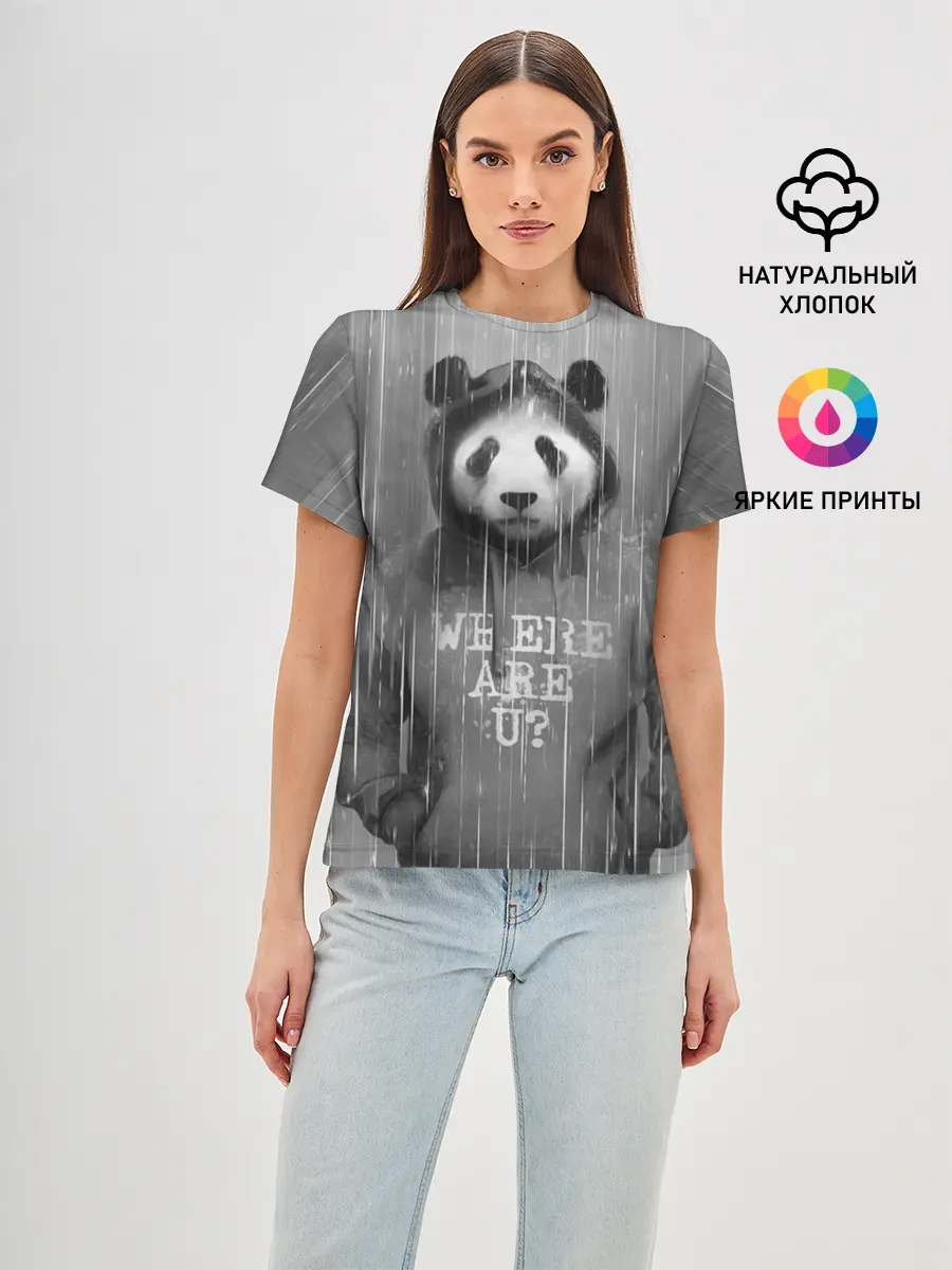 Женская базовая футболка / Панда