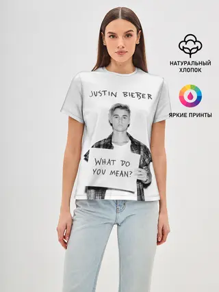 Женская базовая футболка / JUSTIN BIEBER
