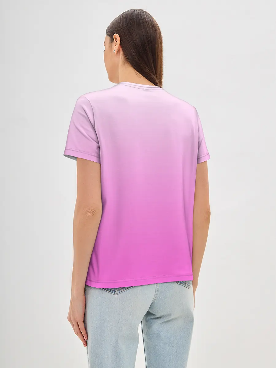 Женская базовая футболка / Розовая лапка с подушечками