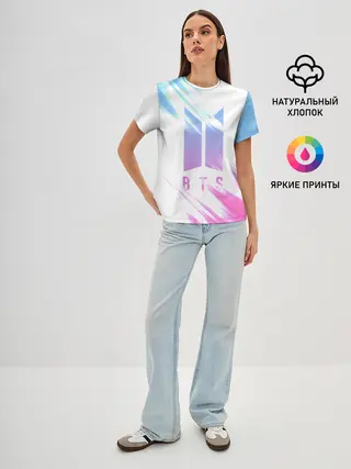 Женская базовая футболка / BTS | БТС