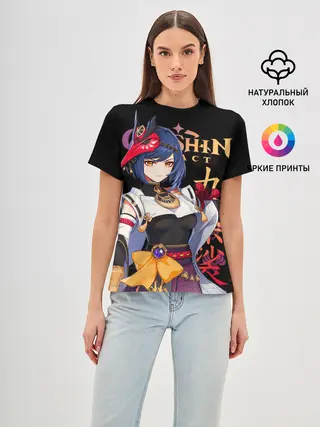 Женская базовая футболка / Сара / Genshin Impact