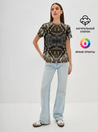 Женская базовая футболка / Snakeskin