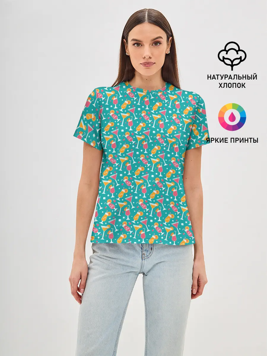 Женская базовая футболка / Летняя текстура