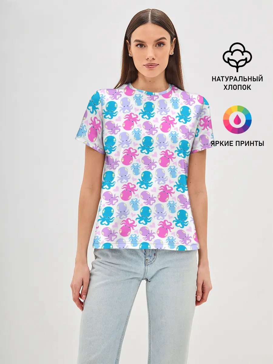 Женская базовая футболка / Осьминоги