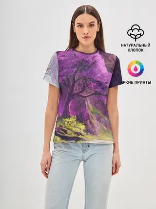Женская базовая футболка / ДЕРЕВО САКУРЫ