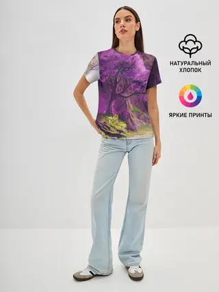 Женская базовая футболка / ДЕРЕВО САКУРЫ