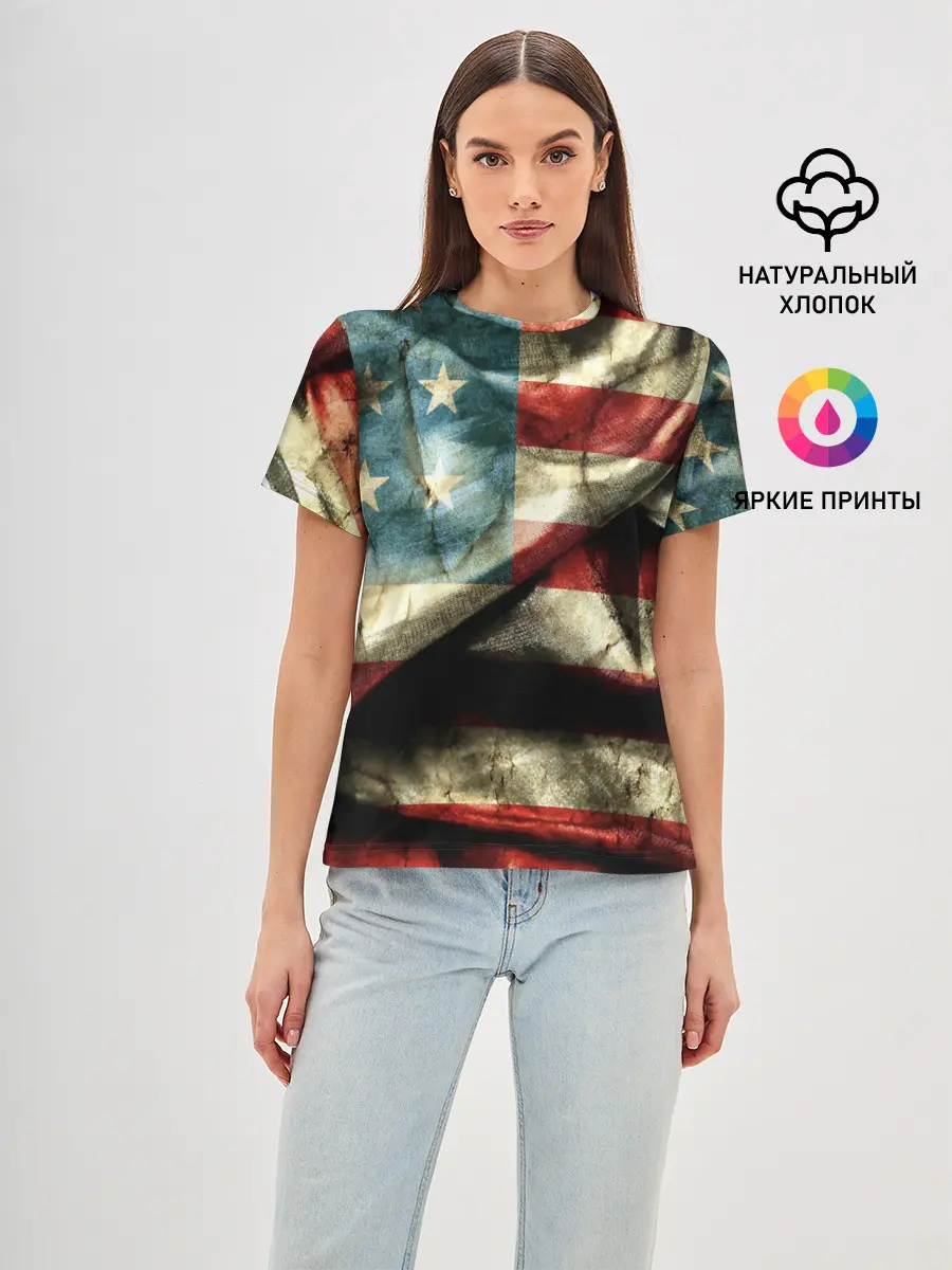 Женская базовая футболка / USA 3D