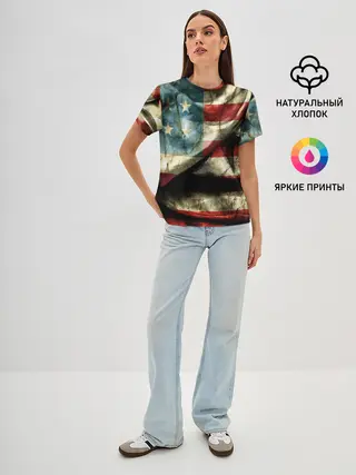 Женская базовая футболка / USA 3D