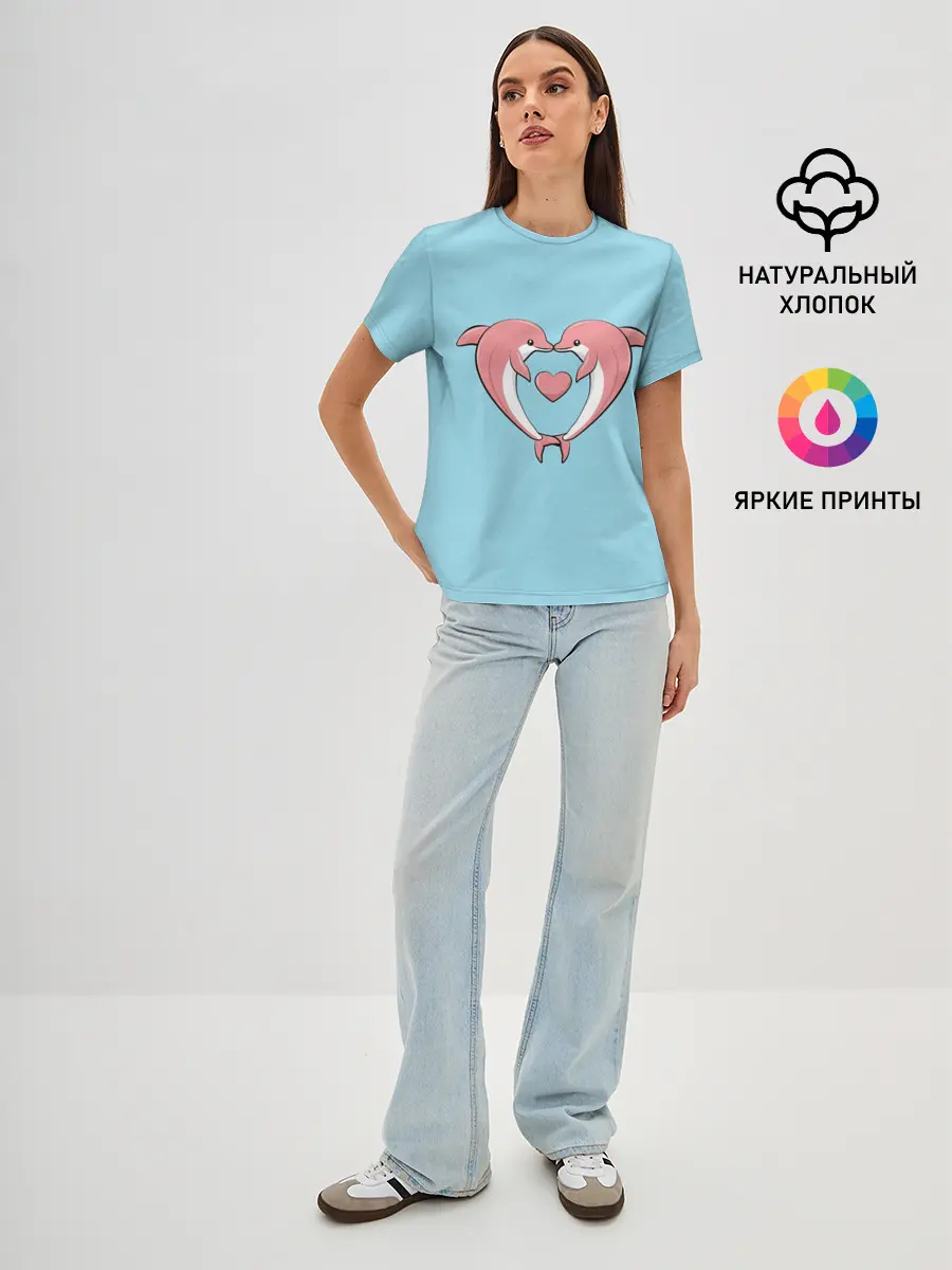 Женская базовая футболка / Дельфины