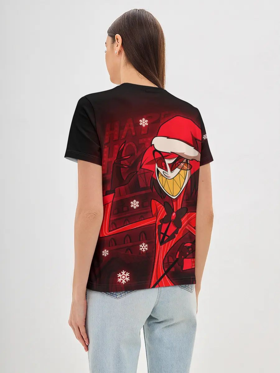 Женская базовая футболка / Новогодний Отель Хазбин