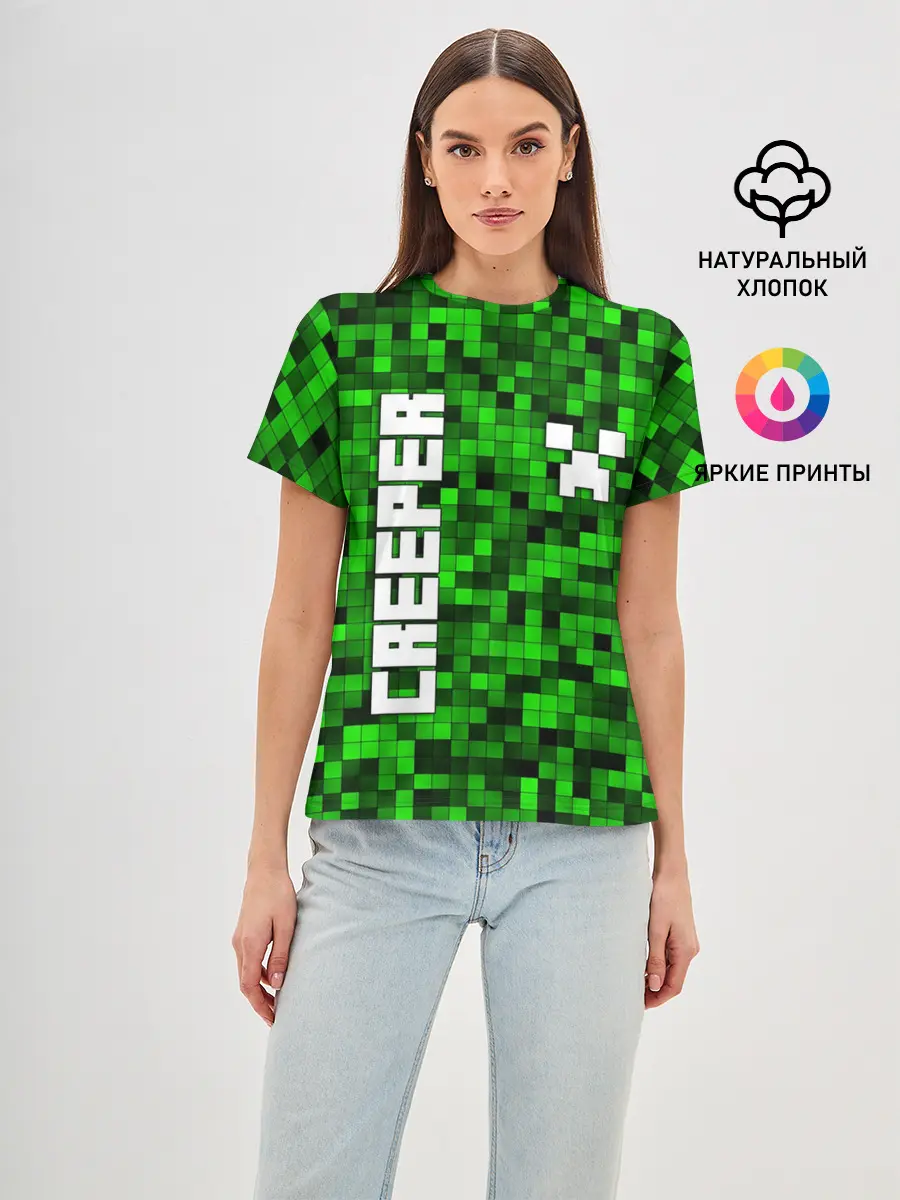 Женская базовая футболка / MINECRAFT CREEPER