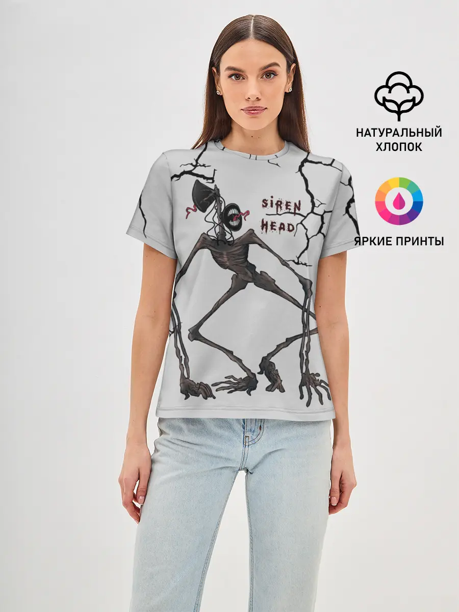 Женская базовая футболка / Horror | Сиреноголовый