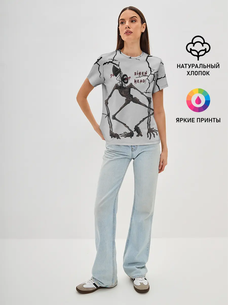 Женская базовая футболка / Horror | Сиреноголовый