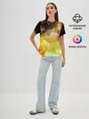 Женская базовая футболка / Желтая краска