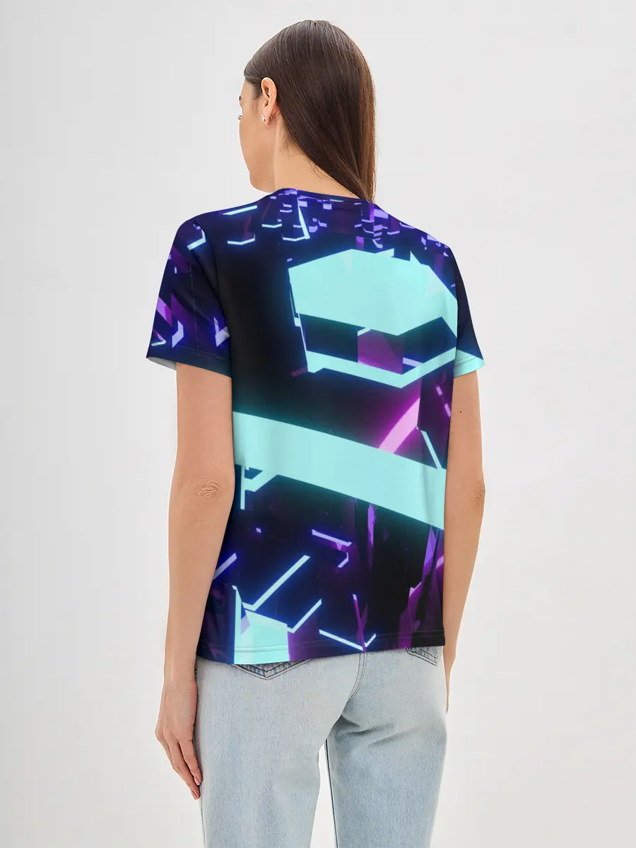Женская базовая футболка / Blue Neons