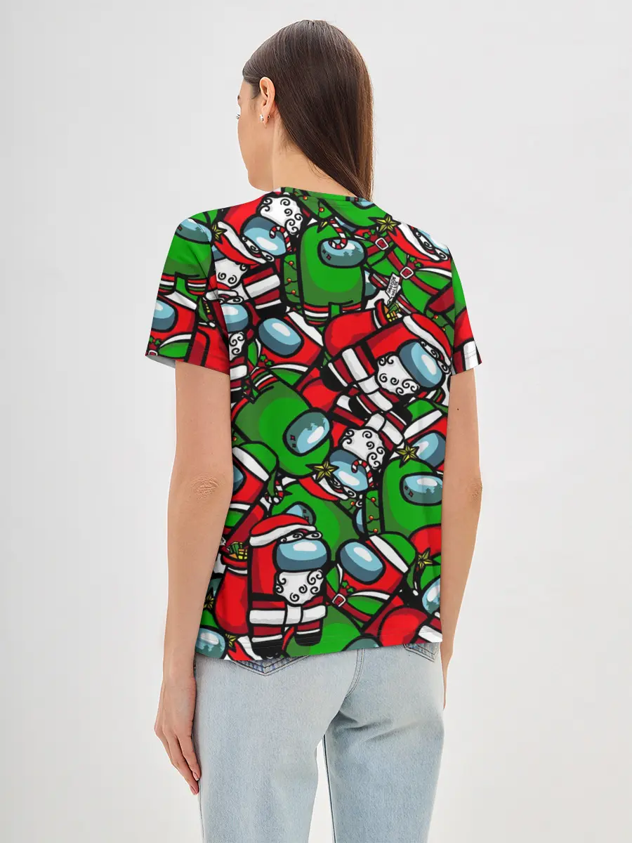 Женская базовая футболка / НОВОГОДНИЙ AMONG US