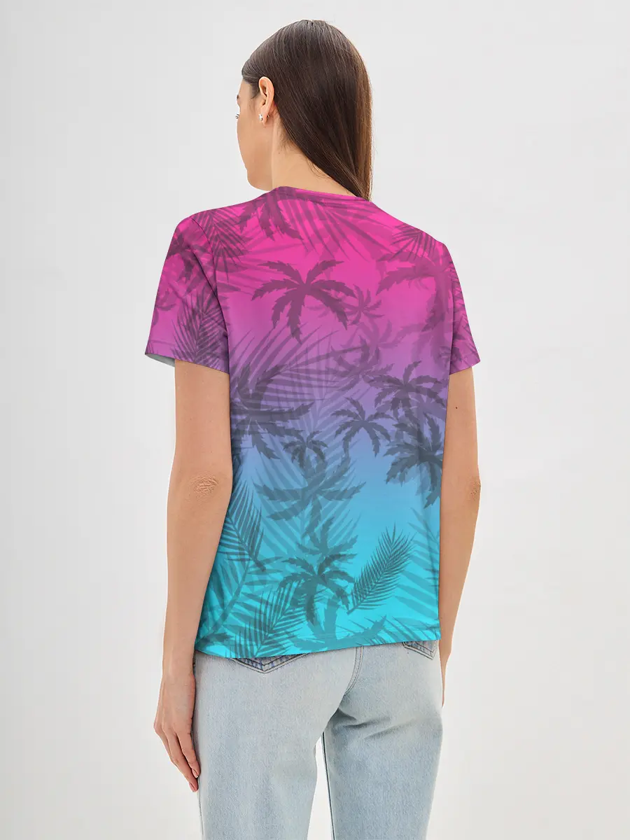 Женская базовая футболка / РЕТРО ПАЛЬМЫ