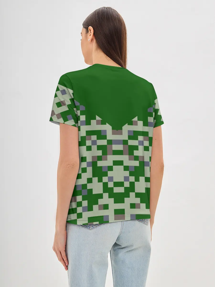 Женская базовая футболка / Minecraft Крипер