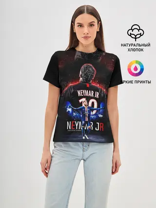 Женская базовая футболка / НЕЙМАР / NEYMAR / ПСЖ