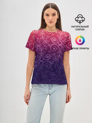 Женская базовая футболка / Цветочный узор