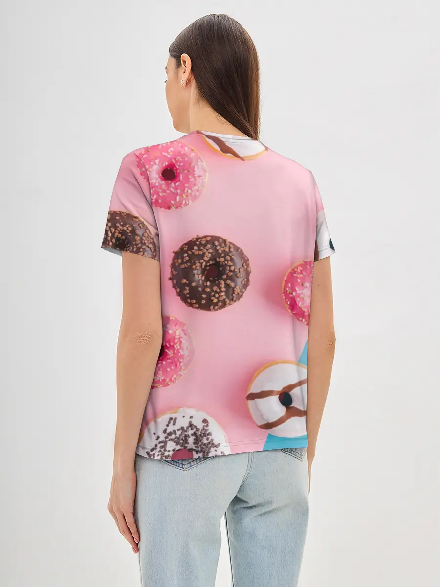 Женская базовая футболка / пончики
