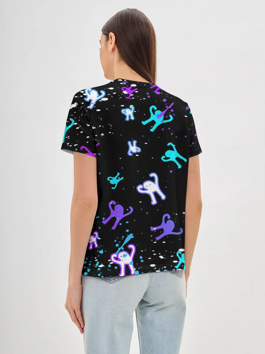 Женская базовая футболка / КОТ ЪУЪ СЪУКА | NEON