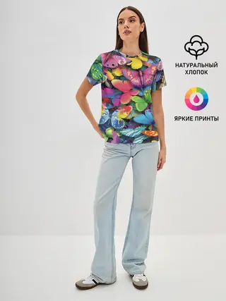 Женская базовая футболка / Радужный рой