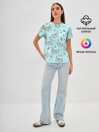 Женская базовая футболка / Кавайные котики