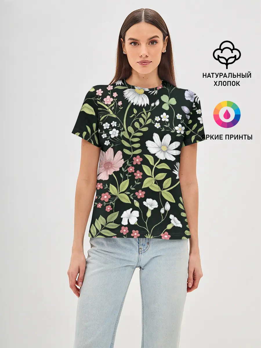 Женская базовая футболка / Полевые цветы