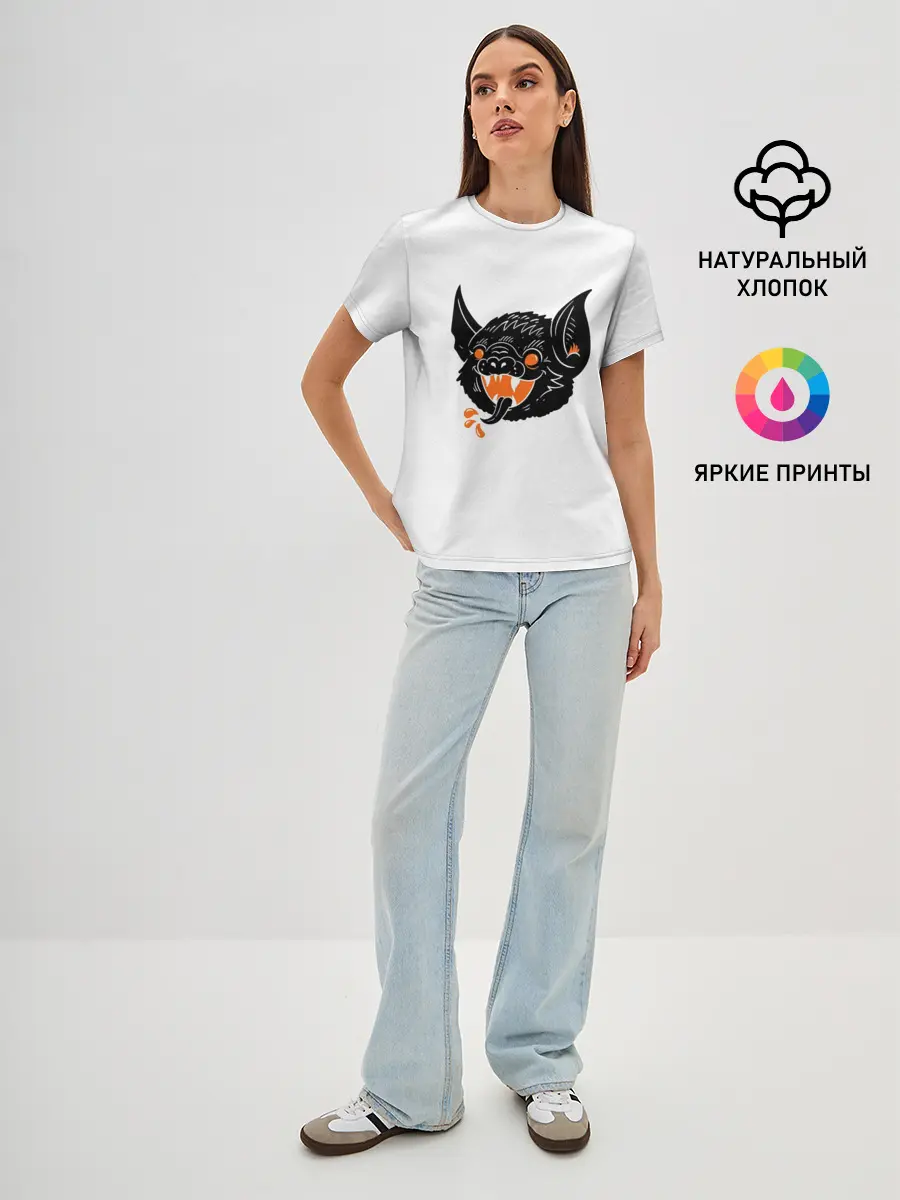 Женская базовая футболка / Черная Летучая Мышь